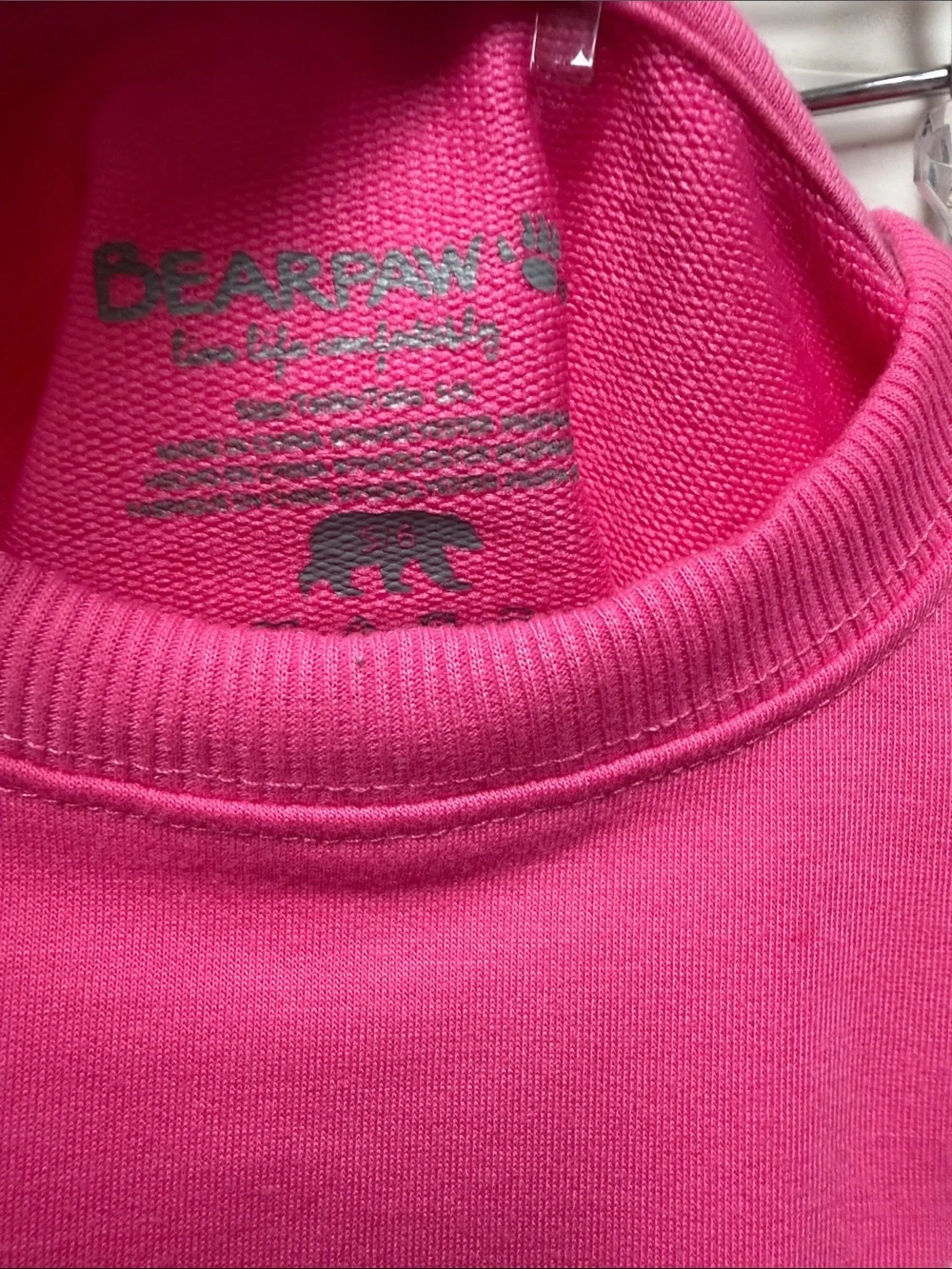 Little Girls Bearpaw Pink Crewneck Short Sleeve Sweatshirt with matching pants